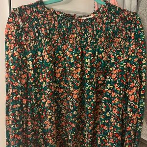 Floral, size large top, JCrew